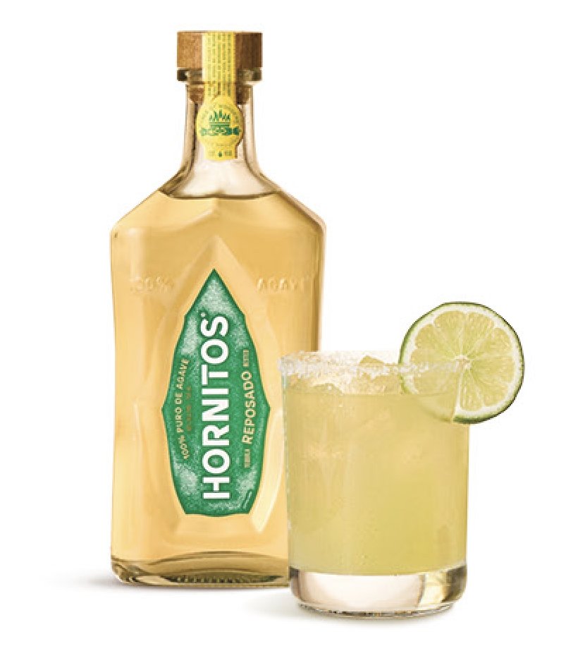 Hornitos Reposado tequila and a Margarita with a lime wheel