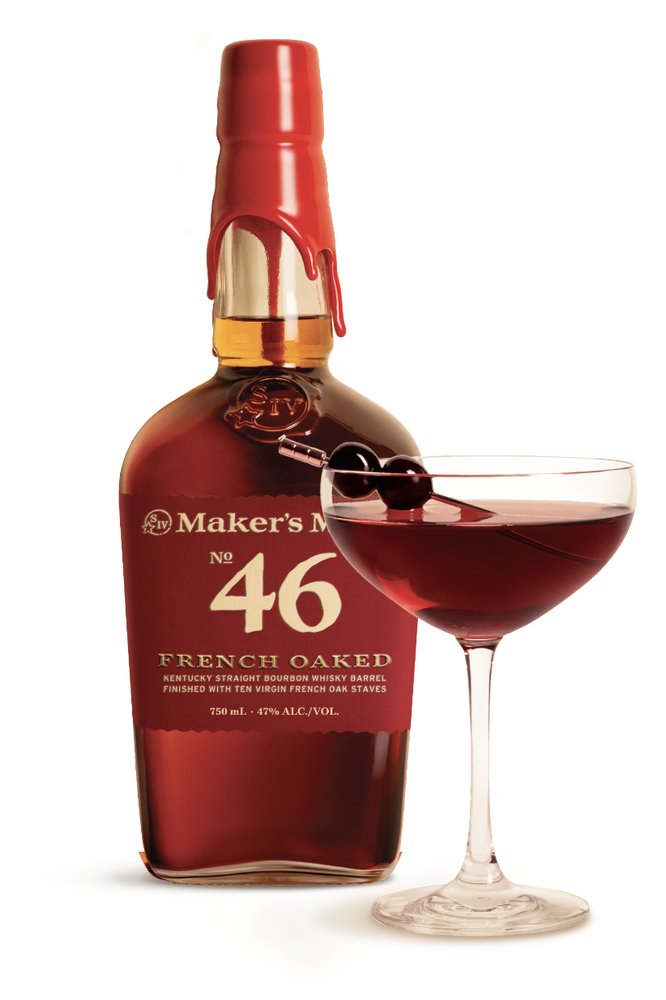 Maker’s Mark 46 and a Manhattan in a coupe